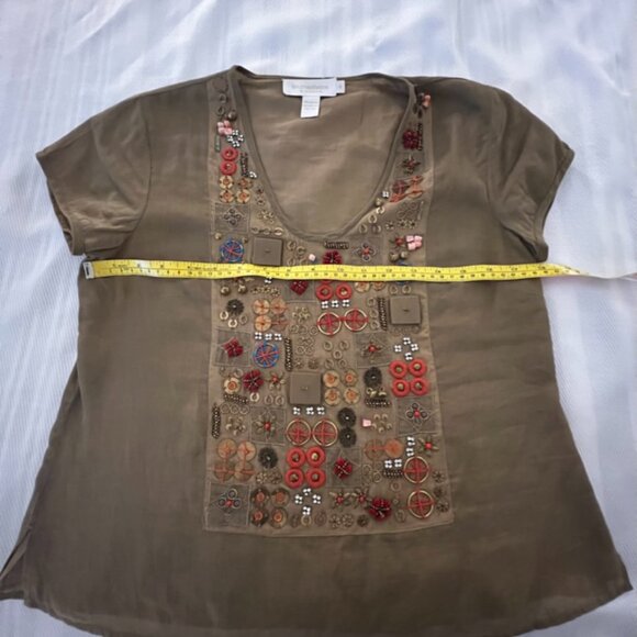 British India Classics Embroidered and Embellished Short Sleeve Top, Small - Picture 4 of 9